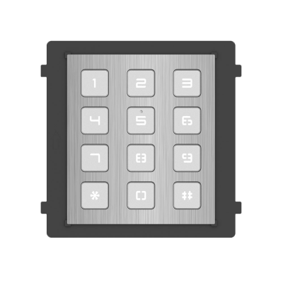 Teclado numérico metálico com 12 teclas brancas