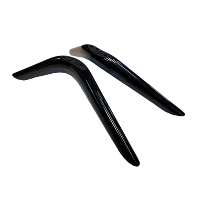 Par de suportes plásticos pretos lisos e curvos