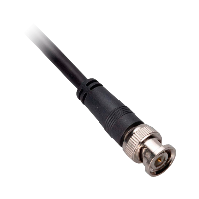 Cabo com conector BNC prateado e revestimento preto