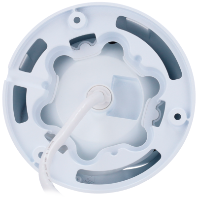 Base redonda branca com cabo e orifícios para fixação