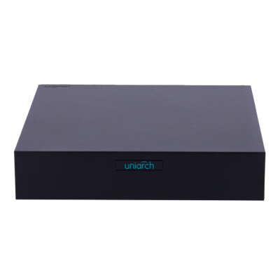 Caixa preta retangular com logo uniarch