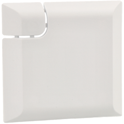 Acabamento branco quadrado para tomada ou interruptor em plástico liso com pedaço separado