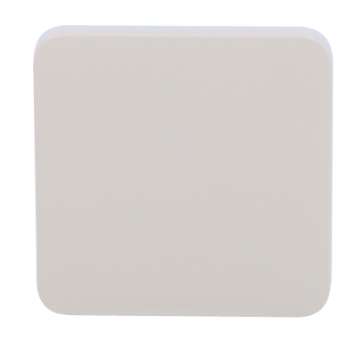 Placa quadrada branca com cantos arredondados