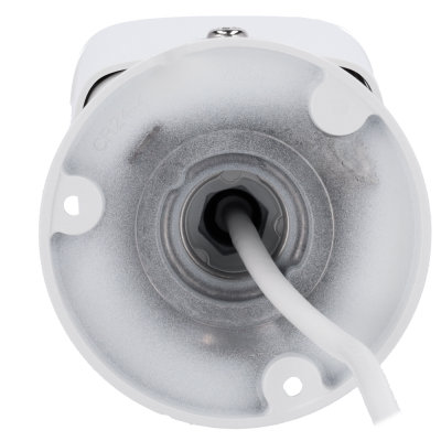 Base circular translúcida de câmara de segurança com cabo branco