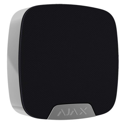 Dispositivo quadrado branco e preto com texto 'AJAX'