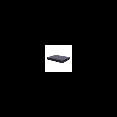 Dispositivo eletrónico preto rectangular com indicadores LED