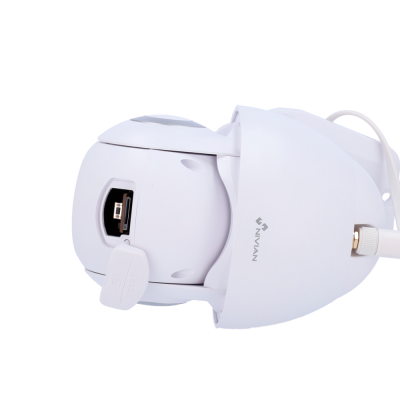 Câmara de segurança branca NIVIAN com porta USB e botão RESET