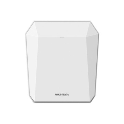 Dispositivo branco com marca HIKVISION em fundo branco