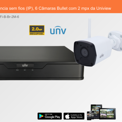 Sistema de videovigilância com 6 câmaras bullet e gravador Uniview