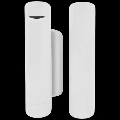 Sensor magnético branco retangular para alarme com texto AJAX