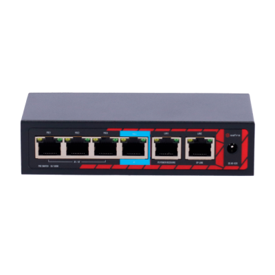 Comutador de rede Safire SF-IVG-5P com seis portas ethernet