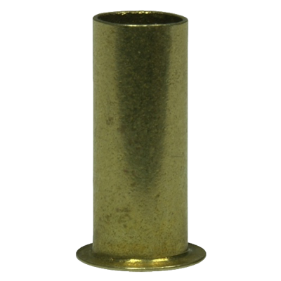 Cartucho de cor dourada para arma de fogo em fundo branco