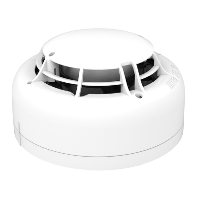 Sensor detector de fumo branco redondo com grelha protetora