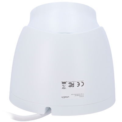 Base de suporte branca com etiqueta adesiva e cabo branco