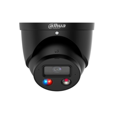 Câmara de segurança preta Dahua Technology em fundo branco