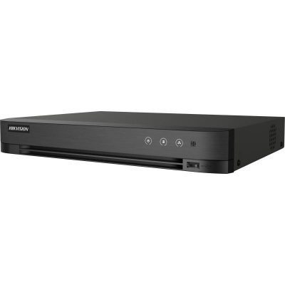 Aparelho eletrónico preto HIKVISION com indicadores luminosos e porta USB