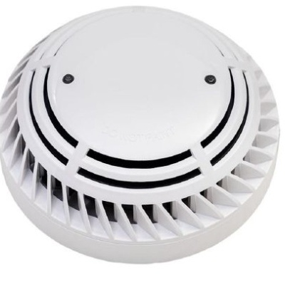 Detector de fumo redondo branco de plástico com aberturas laterais