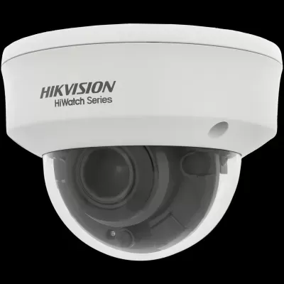 Câmara de vigilância branca HIKVISION HiWatch Series com lente sob cúpula transparente