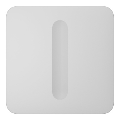 Produto retangular branco com recorte oval central