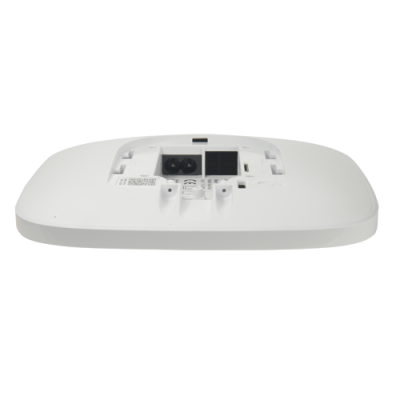 Base branca de dispositivo eletrónico com encaixes e texto preto