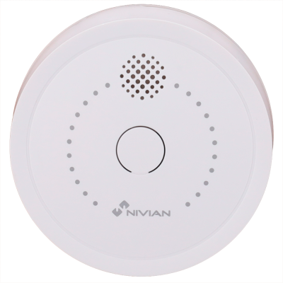 Detector de fumo branco redondo da marca NIVIAN