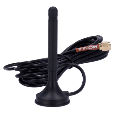 Antena preta para sinais móveis com base magnética e cabo longo