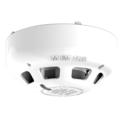 Detector de incêndio branco com texto DO NOT PAINT