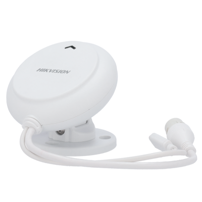 Dispositivo branco redondo HIKVISION com cabo e base para montagem