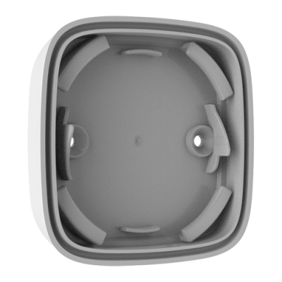 Suporte quadrado cinza claro de plástico visto de cima