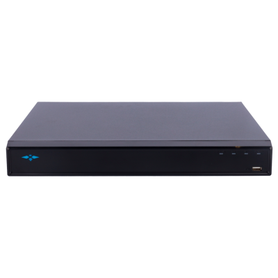 Gravador digital de vídeo preto com LEDs e porta USB frontal