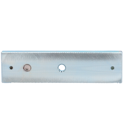 Luz de parede retangular metálica com botões prateados