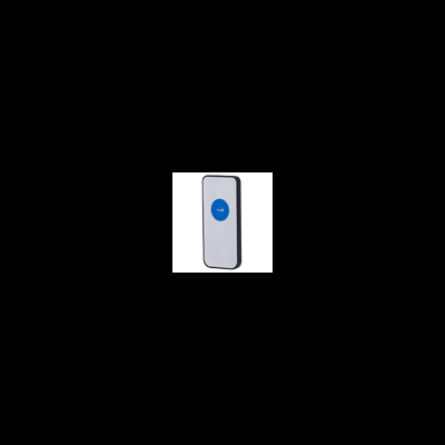 Carregador sem fios branco e preto com texto Wireless azul