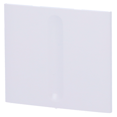 Placa de parede branca lisa com ranhura vertical central.