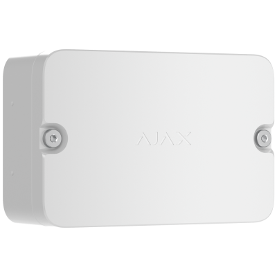 Dispositivo branco retangular com parafusos e inscrição AJAX