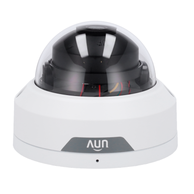 Câmara de vigilância de cúpula com base branca e cúpula transparente