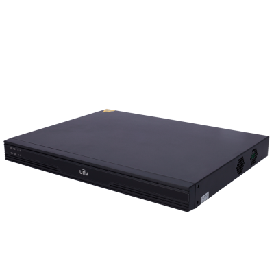 Dispositivo eletrónico preto retangular com marca UNV e indicadores.