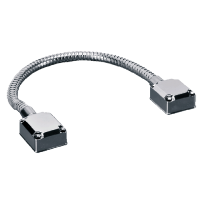 Cabo metálico flexível prateado com conectores retangulares