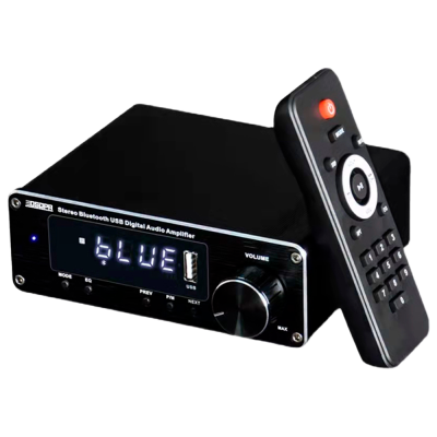 Amplificador de áudio digital Bluetooth com comando remoto