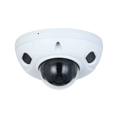 Câmara de vigilância domo branca com cúpula preta