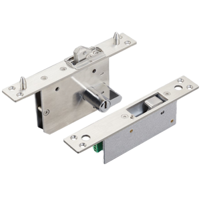 Fechaduras metálicas prateadas retangulares com pinos e cilindro para fechadura