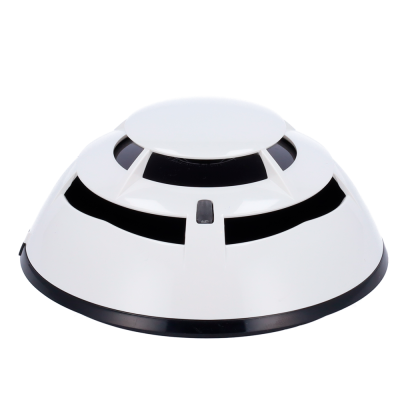 Detector de fumo branco com detalhes pretos