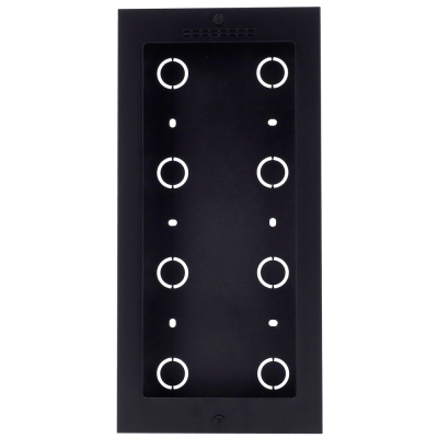 Painel retangular preto com orifícios circulares brancos