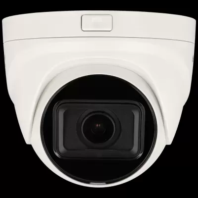 Câmara de segurança tipo domo branca com lente preta