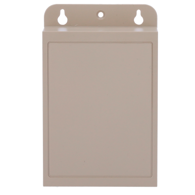 Placa retangular bege com furos para fixação