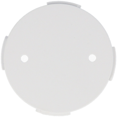 Tampa redonda branca de plástico com orifícios e fixações