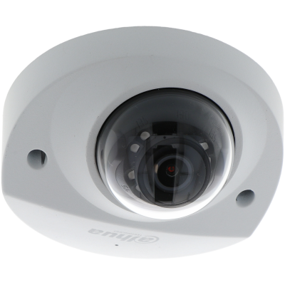 Câmara de segurança dome branca com lente visível e montagem em teto
