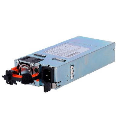 Fonte de alimentação metálica para servidor com ventilador e cabos laranja