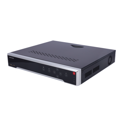 Gravador digital Hikvision preto com botões no painel frontal