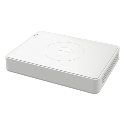 Aparelho branco retangular com marca HIKVISION e indicadores luminosos