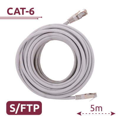 Cabo de rede Ethernet CAT-6 S/FTP branco de 5 metros